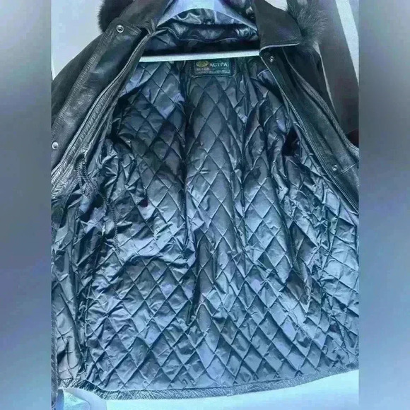 Vintage Elim Trading Co. ACTPA Italy Mode Leather And Satin Jacket - Picture 10 of 13